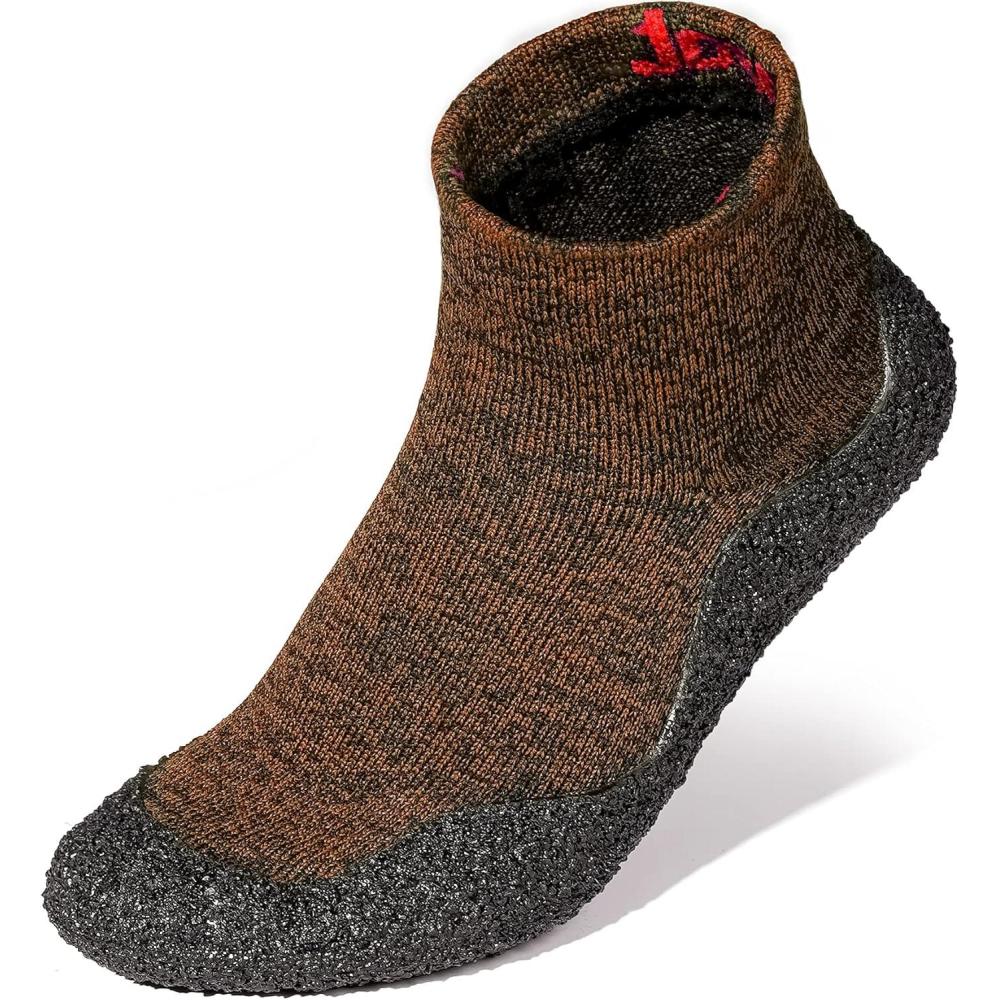 imageJoomra Womens Mens Minimalist Barefoot Sock Shoes  Zero Drop  ECO Vegan  MultiPurpose ampamp UltraPortable Water FootwearBrown Black