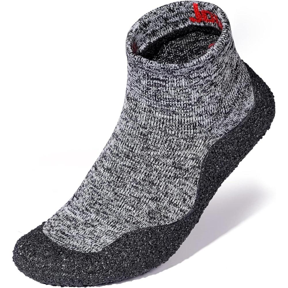 imageJoomra Womens Mens Minimalist Barefoot Sock Shoes  Zero Drop  ECO Vegan  MultiPurpose ampamp UltraPortable Water FootwearGrey Black