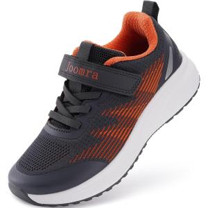Joomra Little/Big Kids Wide Toe Box Tennis Shoes | Running Sneakers for Boys Girls+Rubber Outsole(Dark Grey)