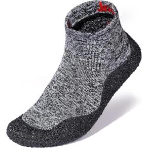 Joomra Womens Mens Minimalist Barefoot Sock Shoes | Zero Drop | ECO Vegan | Multi-Purpose & Ultra-Portable Water Footwear(Grey Black)