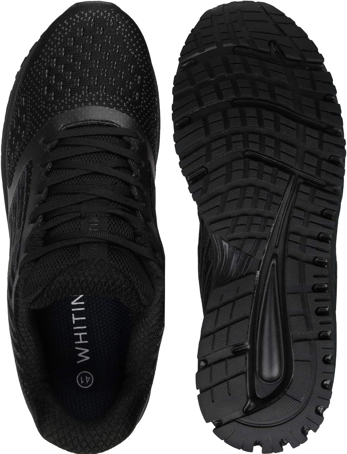 imageJoomra Whitin Mens Supportive Running Shoes Cushioned Athletic SneakersAll Black