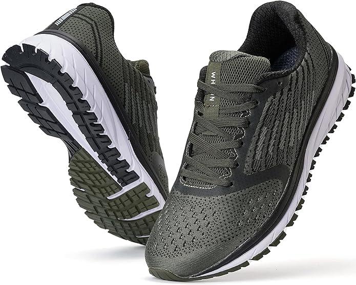 imageJoomra Whitin Mens Supportive Running Shoes Cushioned Athletic SneakersArmy Green