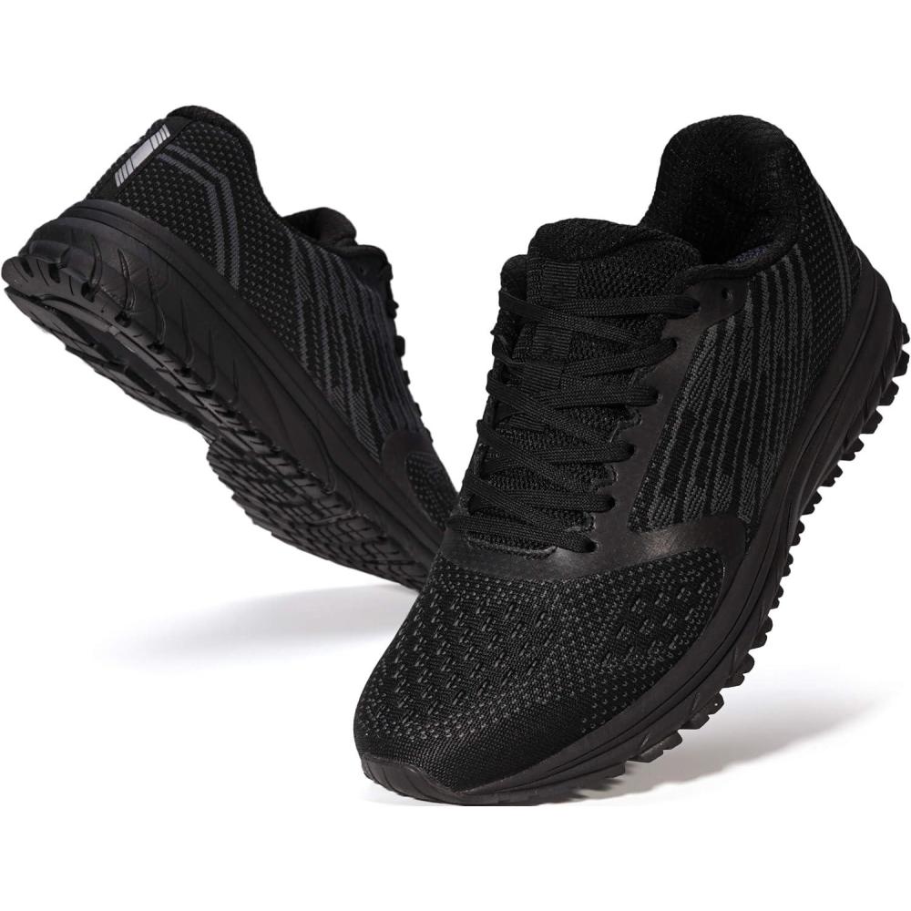 imageJoomra Whitin Mens Supportive Running Shoes Cushioned Athletic SneakersAll Black
