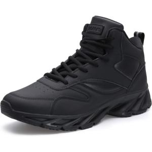 Joomra Men’s Stylish Sneakers High Top Athletic-Inspired Shoes(2_all Black)
