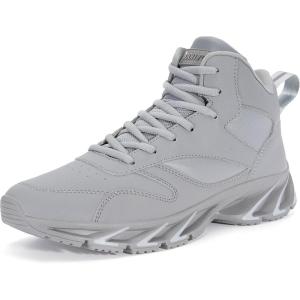 Joomra Men’s Stylish Sneakers High Top Athletic-Inspired Shoes(Grey)