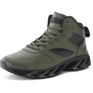 Joomra Men’s Stylish Sneakers High Top Athletic-Inspired Shoes(X3 | Army Green)