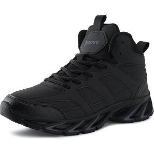 Joomra Men’s Stylish Sneakers High Top Athletic-Inspired Shoes(X35 | All Black)