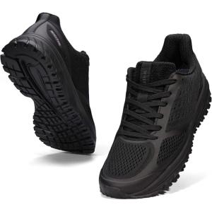 Joomra Whitin Men’s Supportive Running Shoes Cushioned Athletic Sneakers(Black/Mesh)