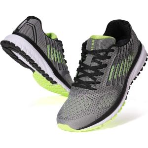 Joomra Whitin Men’s Supportive Running Shoes Cushioned Athletic Sneakers(Grey Green)