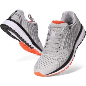 Joomra Whitin Men’s Supportive Running Shoes Cushioned Athletic Sneakers(Light Grey)