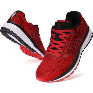 Joomra Whitin Men’s Supportive Running Shoes Cushioned Athletic Sneakers(Red)