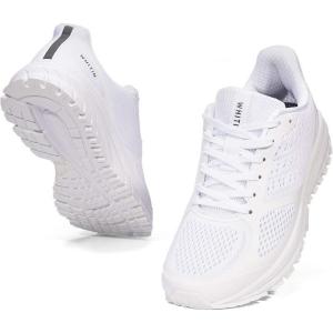 Joomra Whitin Men’s Supportive Running Shoes Cushioned Athletic Sneakers(White)