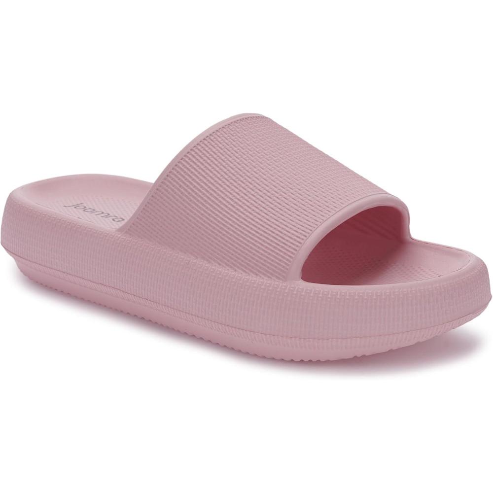 imageJoomra Pillow Slippers for Women and Men Non Slip Quick Drying Shower Slides Bathroom Sandals Ultra Cushion Thick SolePink