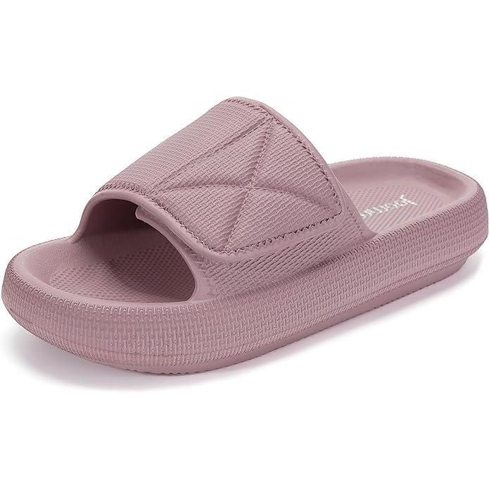 imageJoomra Slides for Women and Men Recovery Pillow Slippers Diabetic Sandals  Adjustable Strap  Dual Cushioned Thick SoleAdjustable  Blush