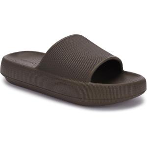 Joomra Pillow Slippers for Women and Men Non Slip Quick Drying Shower Slides Bathroom Sandals | Ultra Cushion | Thick Sole(Chocolate)