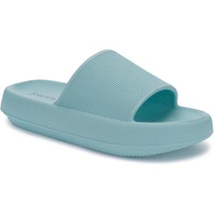 Joomra Pillow Slippers for Women and Men Non Slip Quick Drying Shower Slides Bathroom Sandals | Ultra Cushion | Thick Sole(Light Blue)
