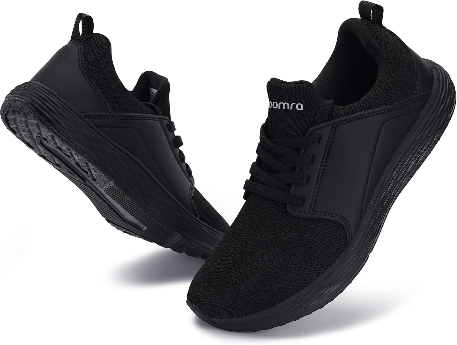 imageJoomra Mens Wide Toe Box Running Shoes for Male Size 95 Whitin Zero Drop Gym Walking Soft Fashion Tennis Sneakers Black 43
