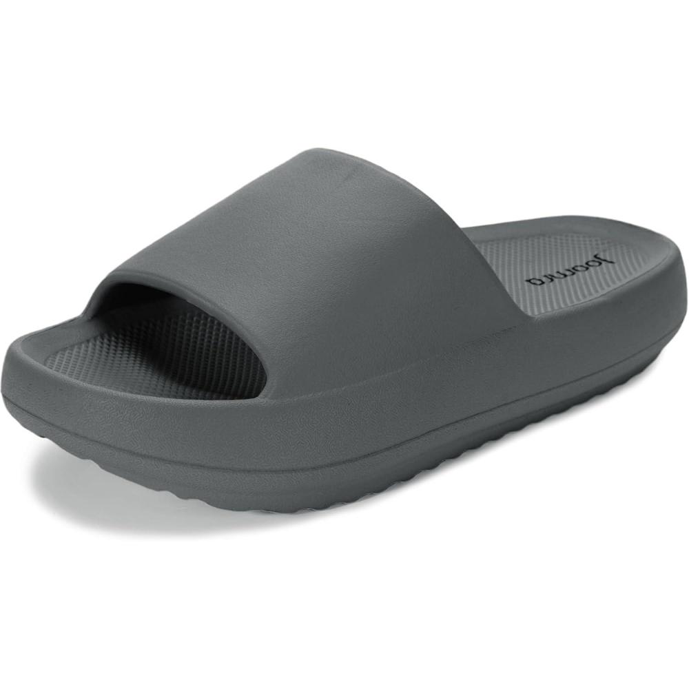 imageJoomra Arch Support Slides for Women and Men Recovery Thick Sole Sandals Plantar Fasciitis Slippers Pain ReliefDeep Grey With Arch Support