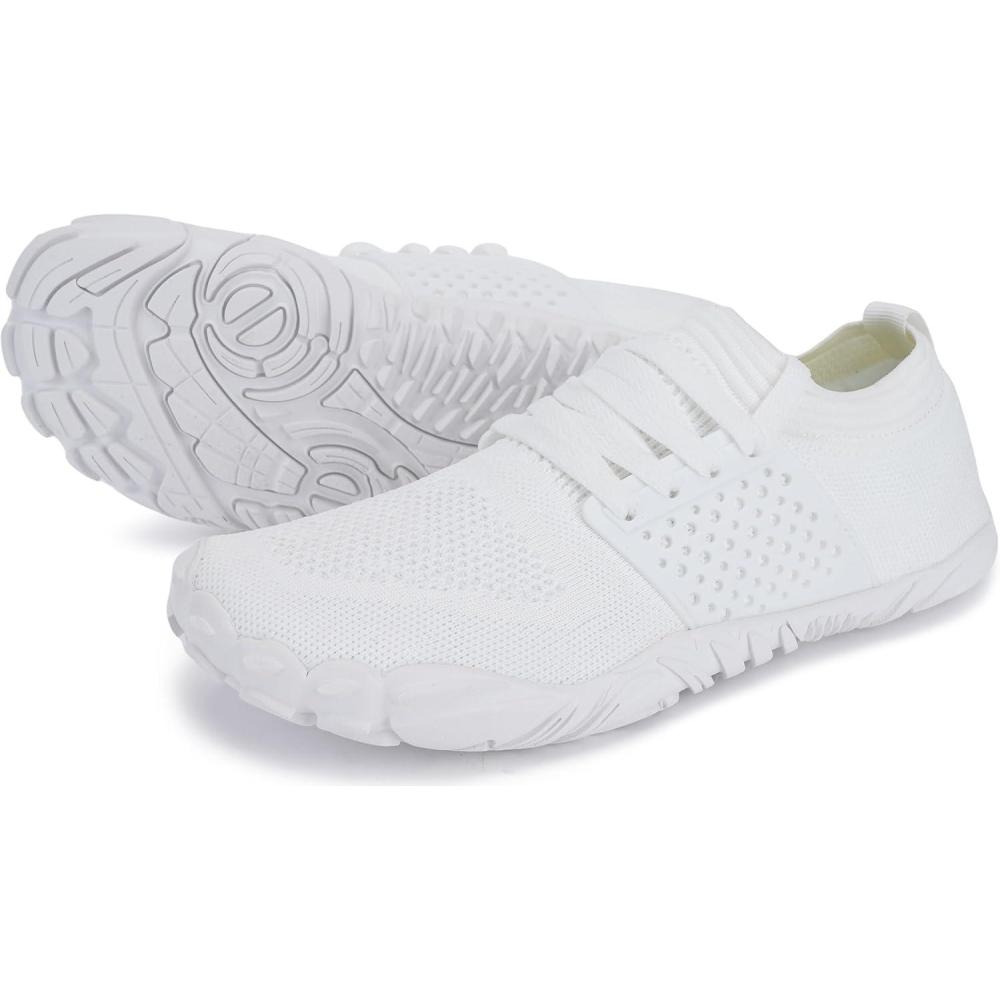 imageJoomra Womens Trail Running Barefoot Shoes Wide Toe Box Minimalist Sneakers Zero DropW21v2 White