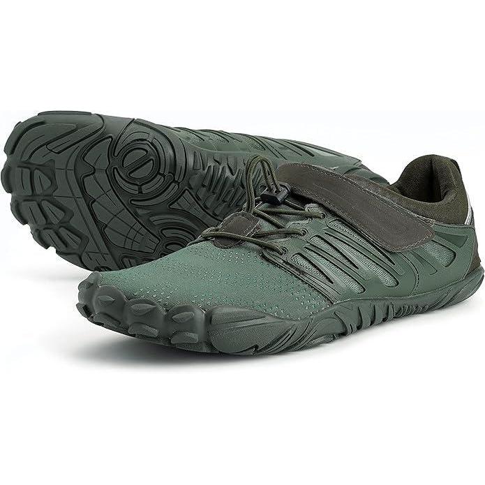 imageJoomra Womens Trail Running Barefoot Shoes Wide Toe Box Minimalist Sneakers Zero DropW30 Army Green
