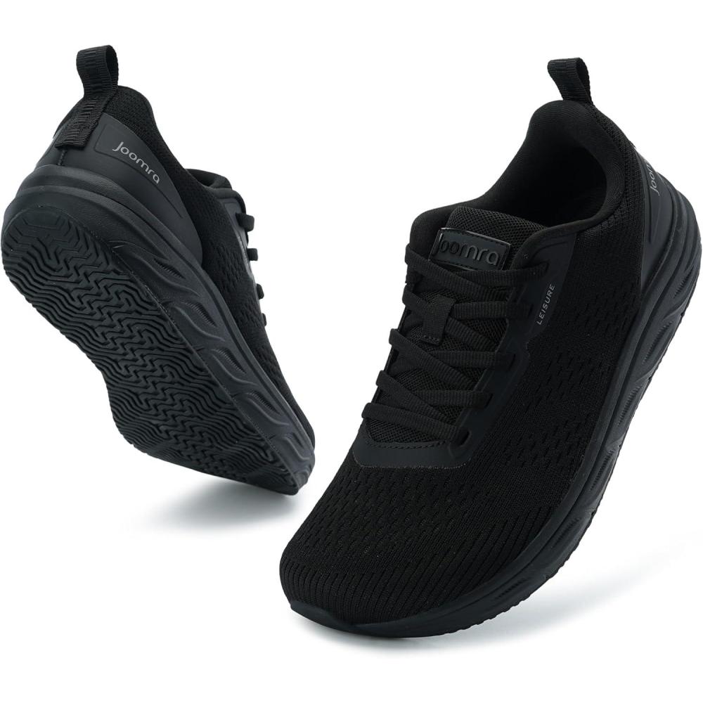 imageJoomra Womens Walking Tennis Shoes  Athletic Running Sneakers  Spacious Toe Box ampamp Rubber OutsoleL100  All Black