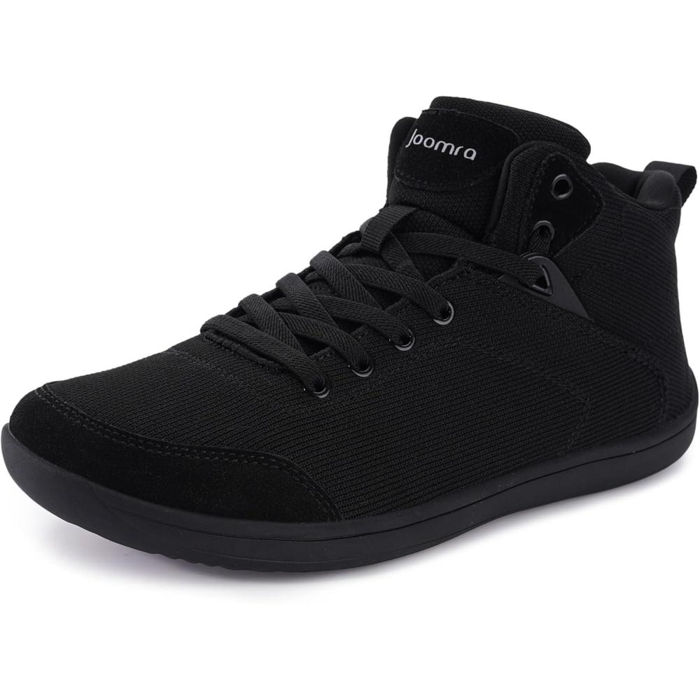 imageJoomra Womens Wide High Top Barefoot Shoes Zero Drop Rubber Outsole Comfort Ankle SupportW8251 All Black