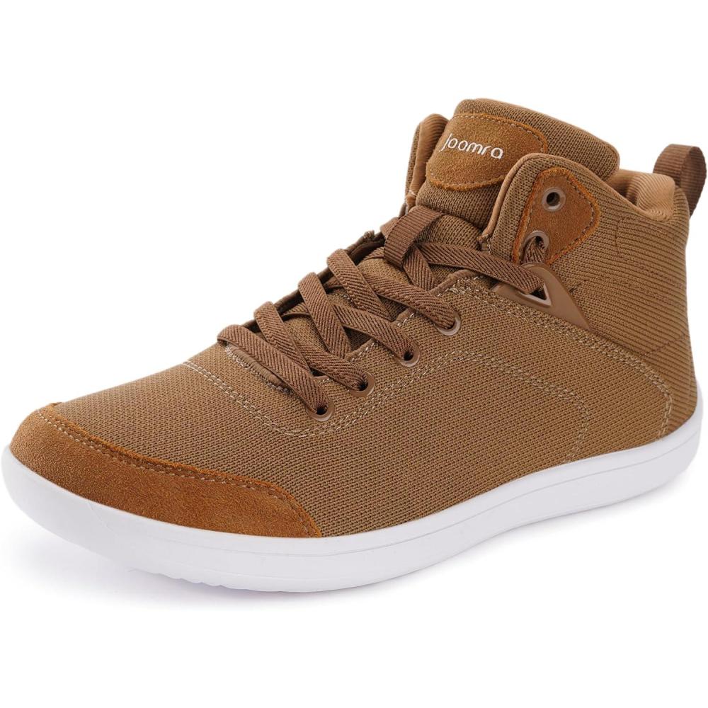 imageJoomra Womens Wide High Top Barefoot Shoes Zero Drop Rubber Outsole Comfort Ankle SupportW8251 Brown
