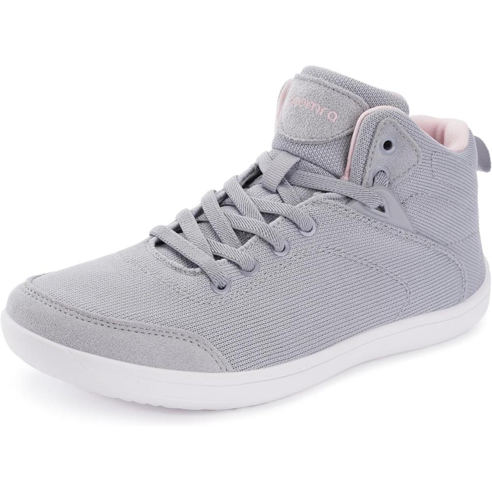 imageJoomra Womens Wide High Top Barefoot Shoes Zero Drop Rubber Outsole Comfort Ankle SupportW8251 Grey