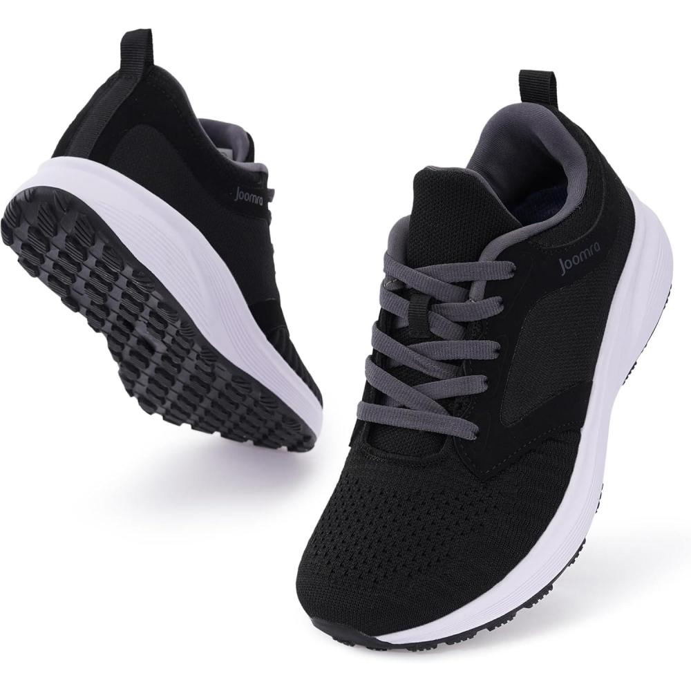 imageJoomra Womens Wide Toe Box Walking Shoes Wide Athletic Tennis Sneakers Rubber OutsoleS76 Black
