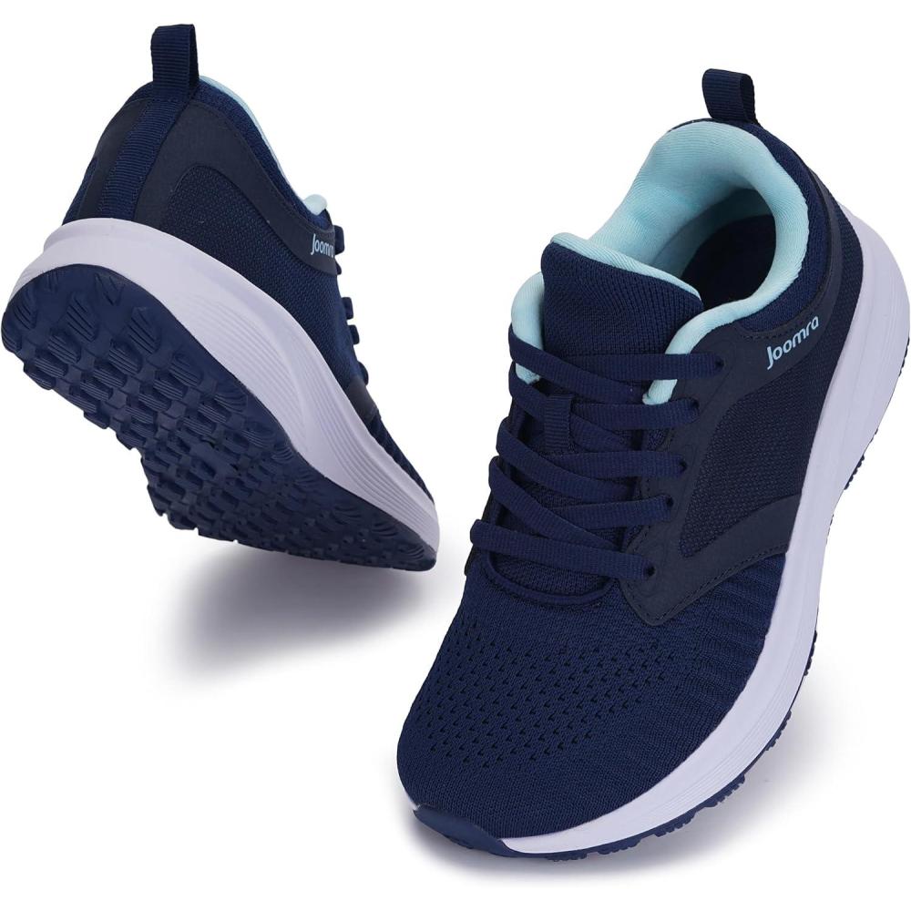 imageJoomra Womens Wide Toe Box Walking Shoes Wide Athletic Tennis Sneakers Rubber OutsoleS76 Dark Blue