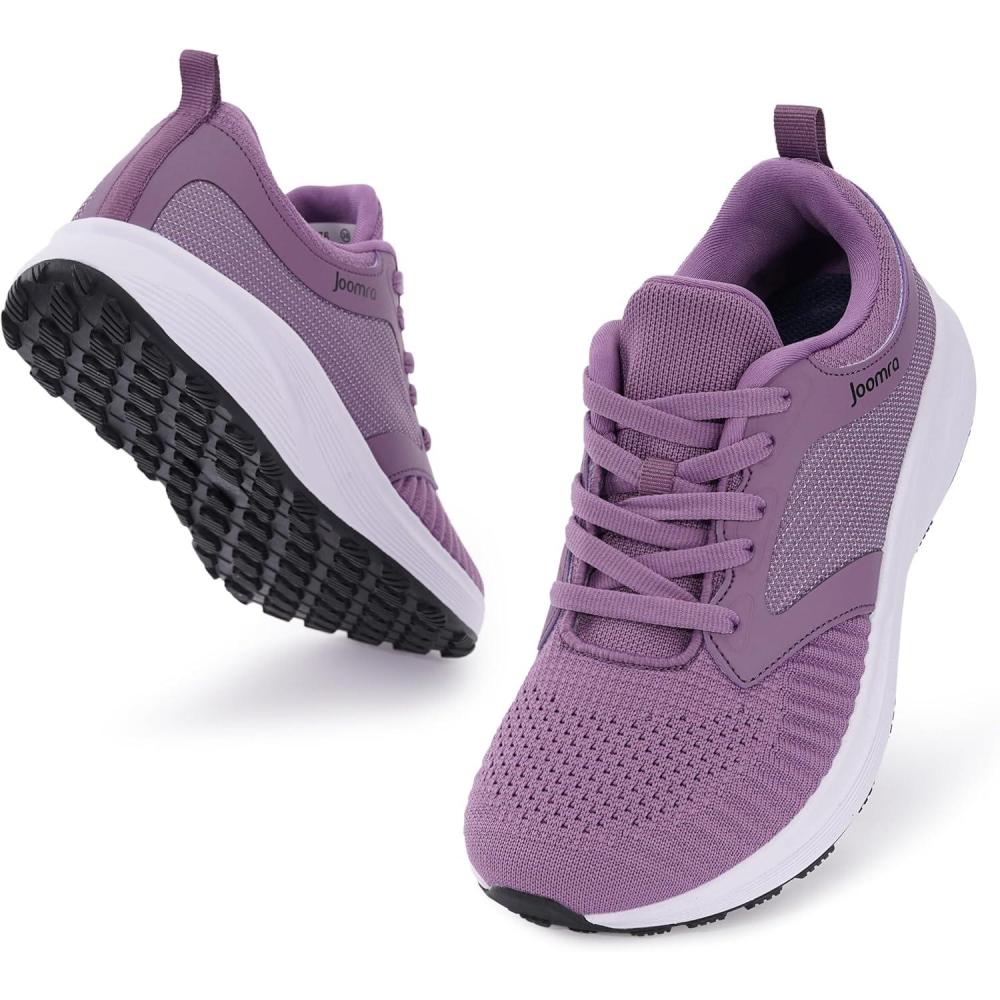 imageJoomra Womens Wide Toe Box Walking Shoes Wide Athletic Tennis Sneakers Rubber OutsoleS76 Purple