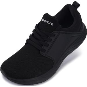 Joomra Men’s Wide Toe Box Running Shoes for Male Size 9.5 Whitin Zero Drop Gym Walking Soft Fashion Tennis Sneakers Black 43