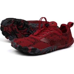 Joomra Women’s Trail Running Barefoot Shoes | Wide Toe Box Minimalist Sneakers | Zero Drop(W20 | Red)