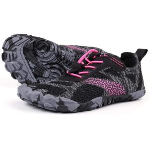 Joomra Women’s Trail Running Barefoot Shoes | Wide Toe Box Minimalist Sneakers | Zero Drop(W20 | Rose Red)
