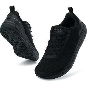 Joomra Women’s Walking Tennis Shoes | Athletic Running Sneakers | Spacious Toe Box & Rubber Outsole(L100 | All Black)