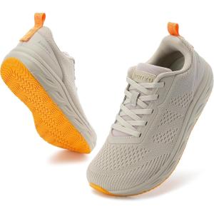 Joomra Women’s Walking Tennis Shoes | Athletic Running Sneakers | Spacious Toe Box & Rubber Outsole(L100 | Beige)