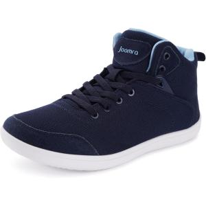 Joomra Women’s Wide High Top Barefoot Shoes | Zero Drop Rubber Outsole | Comfort Ankle Support(W8251 | Dark Blue)