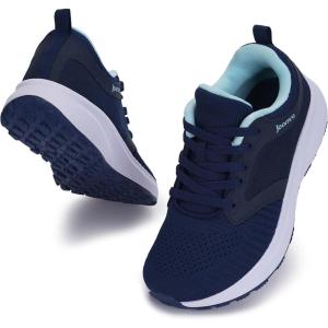 Joomra Women’s Wide Toe Box Walking Shoes | Wide Athletic Tennis Sneakers | Rubber Outsole(S76 | Dark Blue)