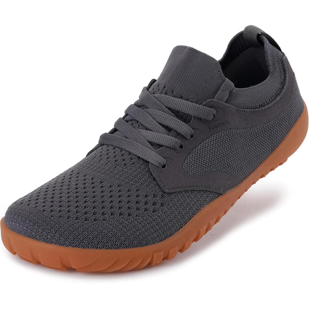 imageJoomra Womens Wide Minimalist Barefoot Shoes Wide Toe Box Fashion Sneakers Zero Drop Grippy SoleDark Grey