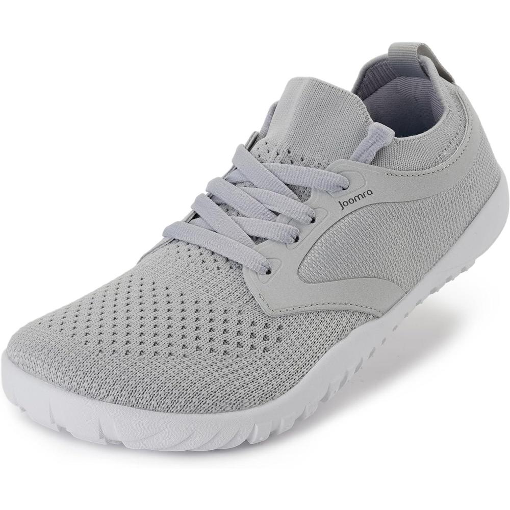 imageJoomra Womens Wide Minimalist Barefoot Shoes Wide Toe Box Fashion Sneakers Zero Drop Grippy SoleLight Grey