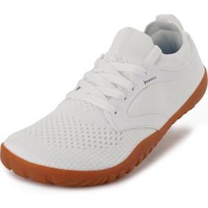 Joomra Women’s Wide Minimalist Barefoot Shoes | Wide Toe Box Fashion Sneakers | Zero Drop Grippy Sole(Pure White)
