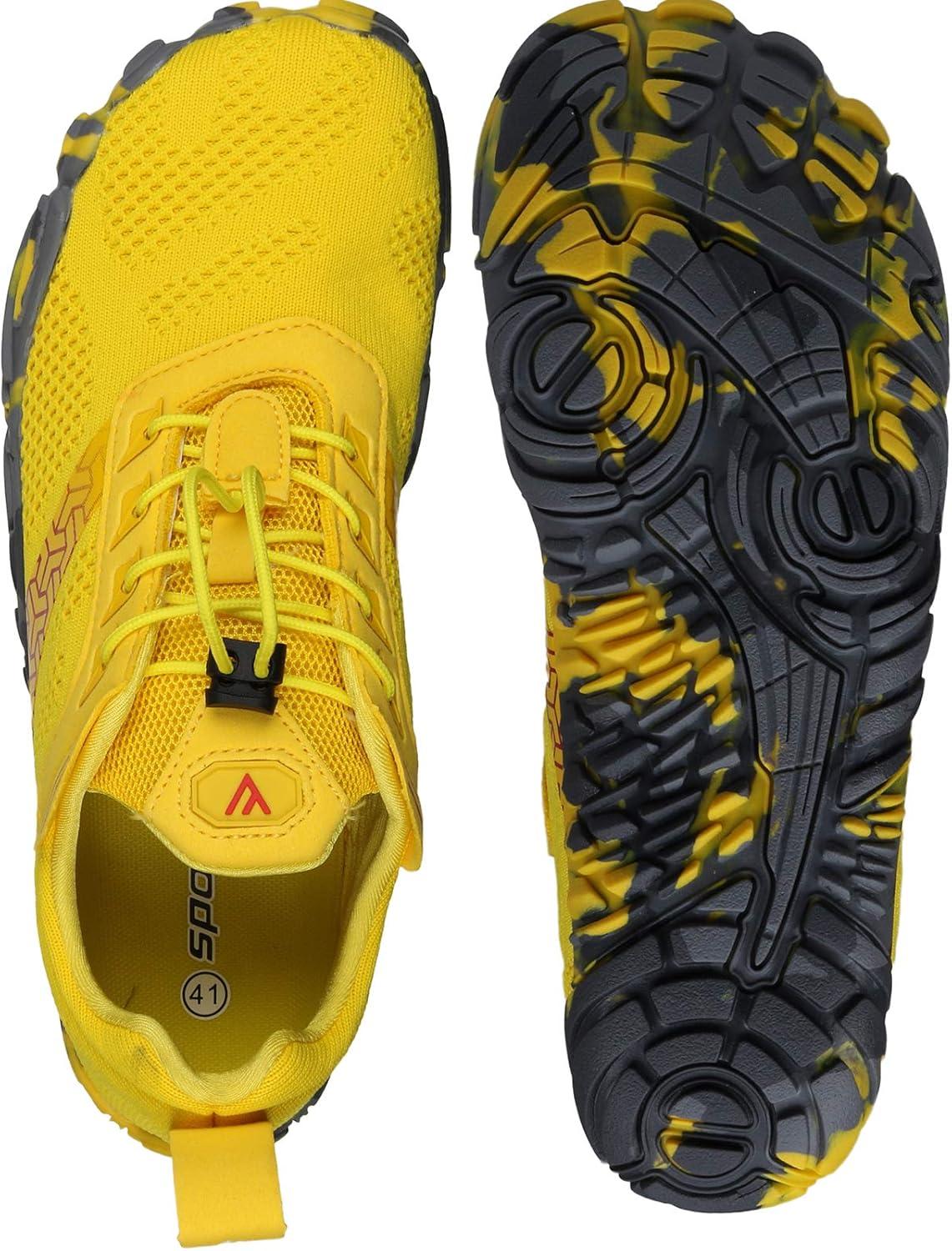 imageJoomra Womens Barefoot Road Running Shoes Size 85 Minimalist Wide Camping Zero Drop Fitness Jogging Athletic Hiking Trekking Toes Workout Trail Sneakers Yellow 39