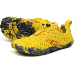 Joomra Womens Barefoot Road Running Shoes Size 8.5 Minimalist Wide Camping Zero Drop Fitness Jogging Athletic Hiking Trekking Toes Workout Trail Sneakers Yellow 39
