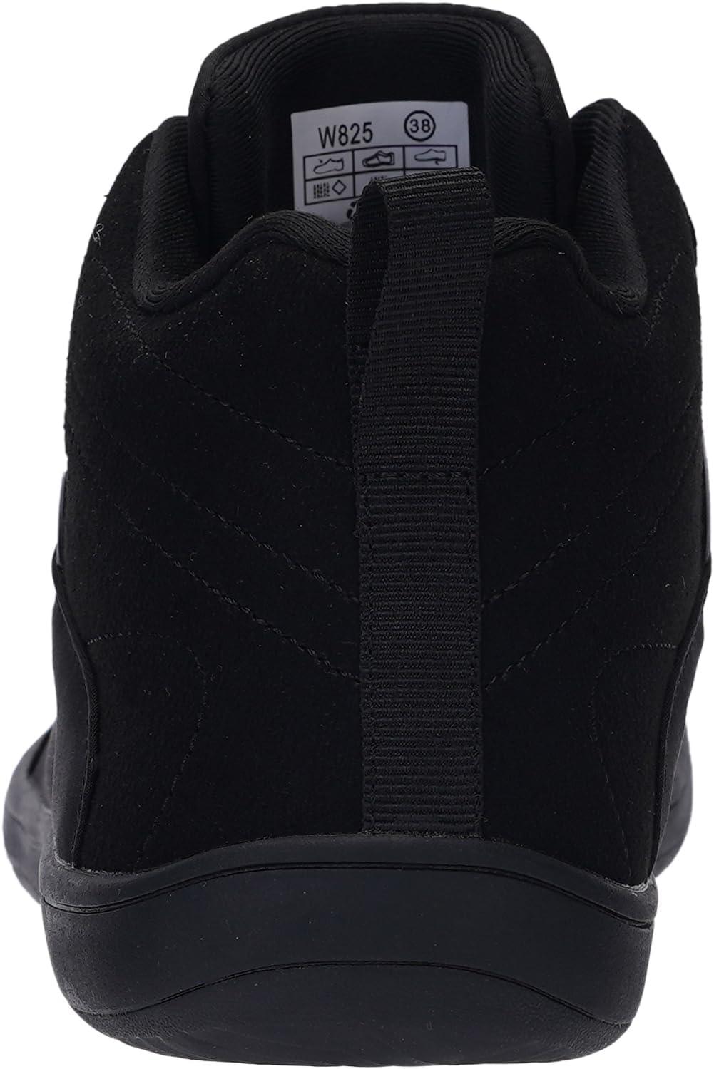 imageJoomra Womens Barefoot High Top Shoes Size 9W Fashion Wide Toe Box Whitin Mid Ankle Walking Minimalist Zero Drop Casual Gym Tennis Sneakers Black 40