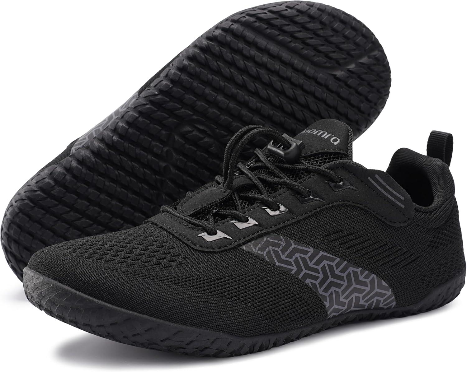 image:imageJoomra Womens Wide Toe Box Barefoot Trail Running Shoes Zero Drop Minimalist Sneakers Durable Grippy Rubber OutsoleW705 All Black