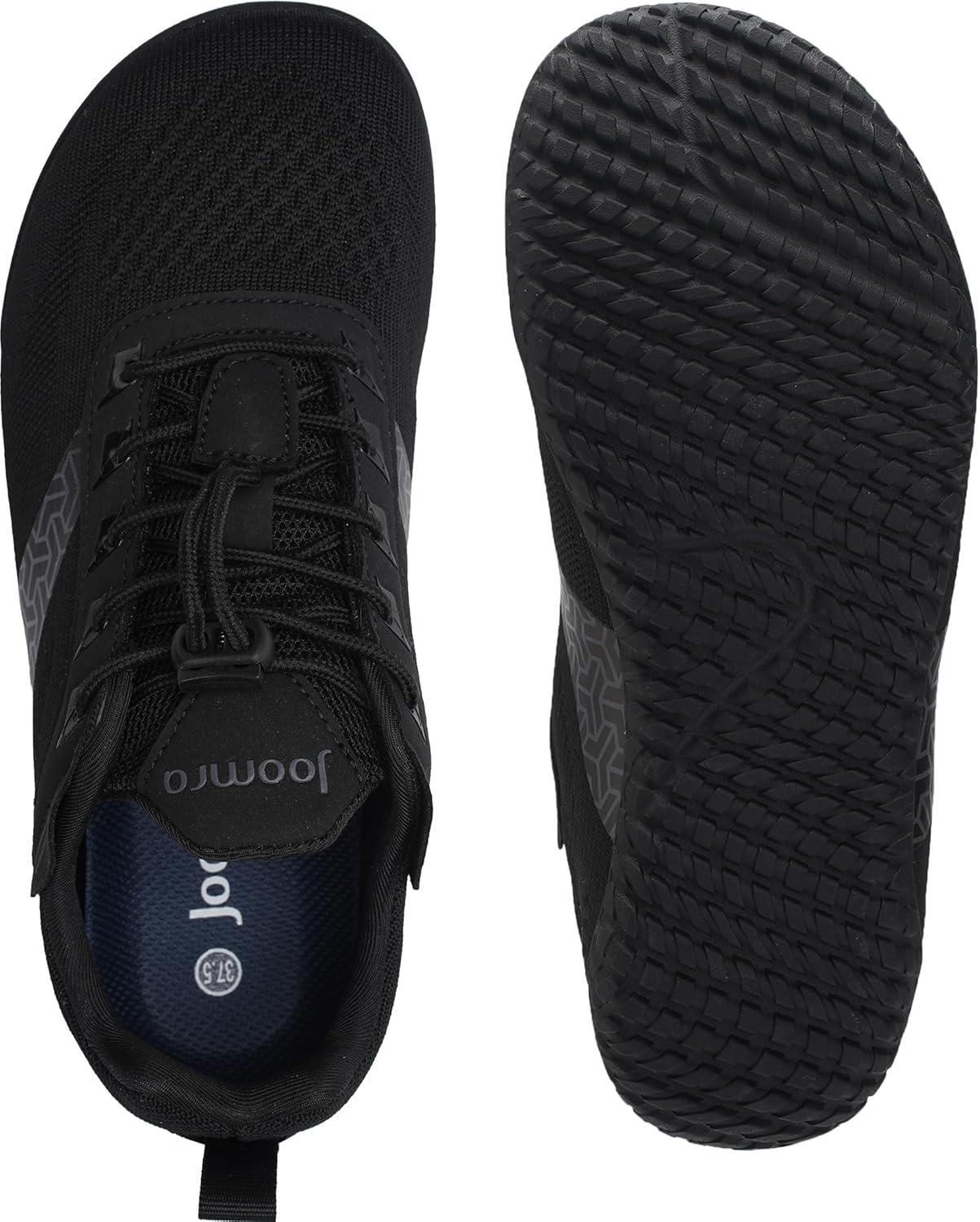 image:imageJoomra Womens Wide Toe Box Barefoot Trail Running Shoes Zero Drop Minimalist Sneakers Durable Grippy Rubber OutsoleW705 All Black