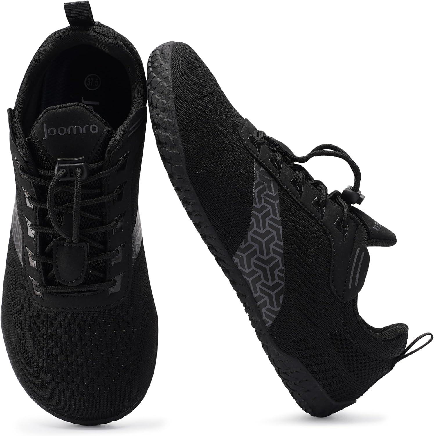 image:imageJoomra Womens Wide Toe Box Barefoot Trail Running Shoes Zero Drop Minimalist Sneakers Durable Grippy Rubber OutsoleW705 All Black