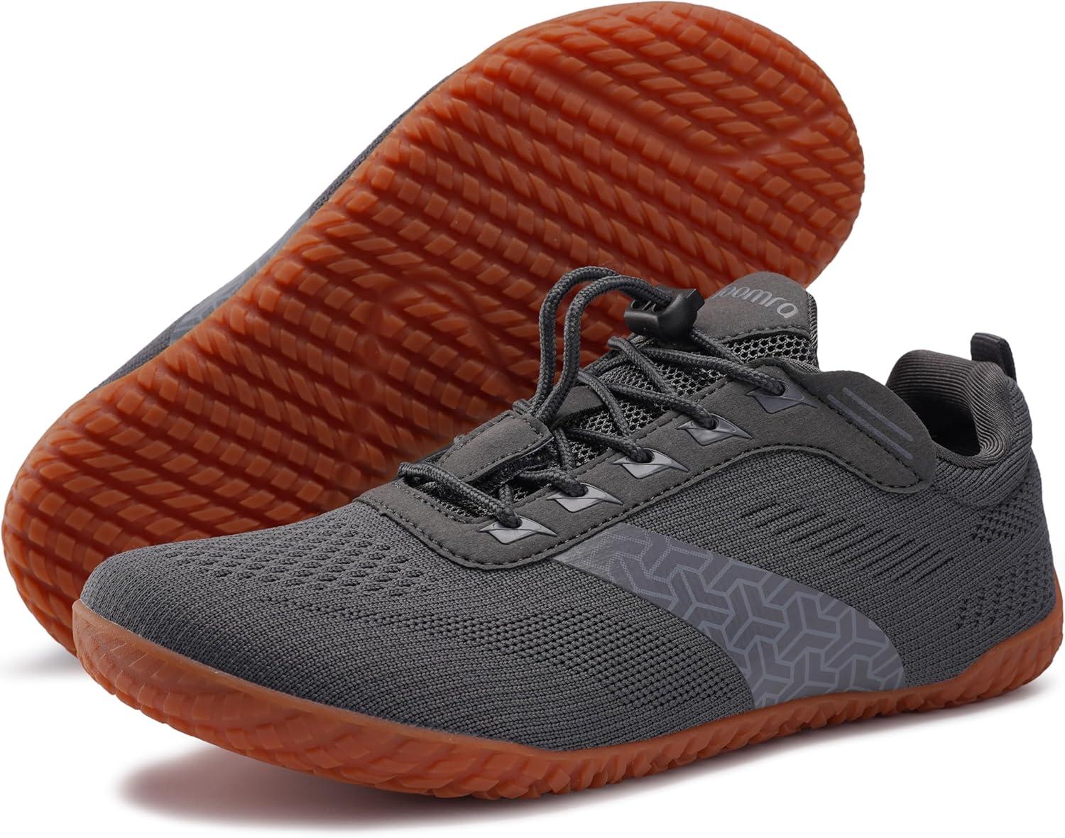 image:imageJoomra Womens Wide Toe Box Barefoot Trail Running Shoes Zero Drop Minimalist Sneakers Durable Grippy Rubber OutsoleW705 Dark Grey
