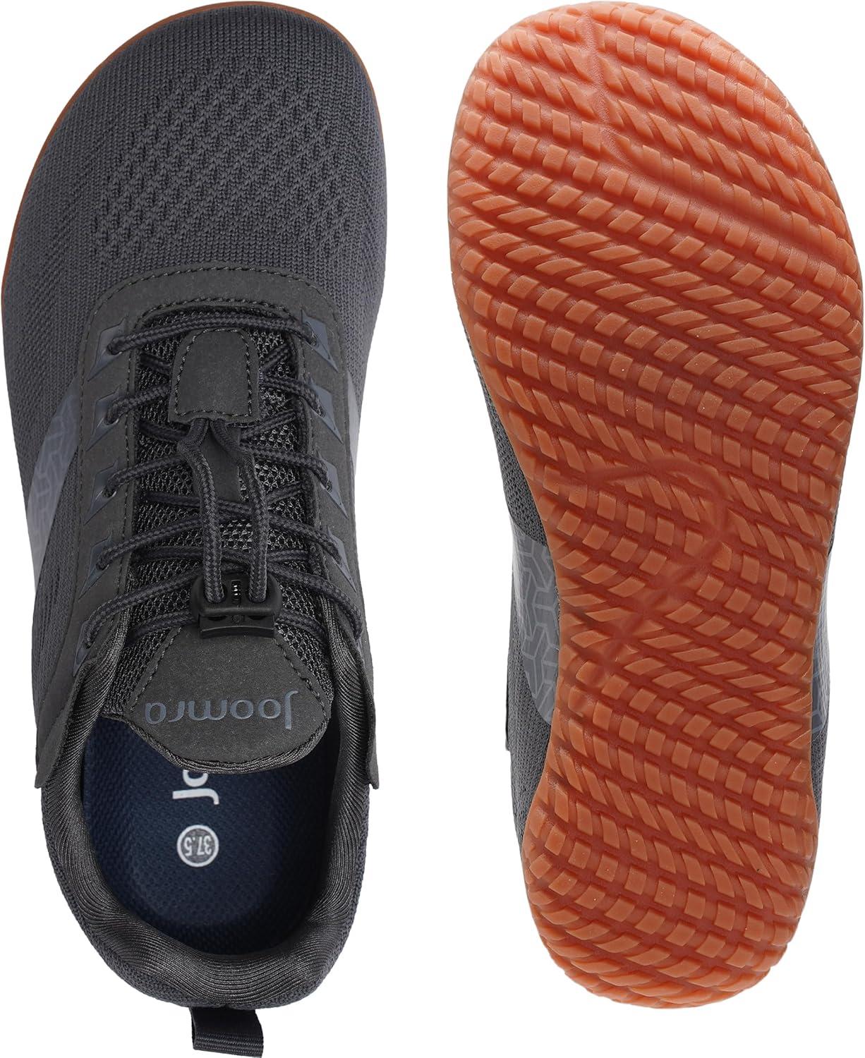 image:imageJoomra Womens Wide Toe Box Barefoot Trail Running Shoes Zero Drop Minimalist Sneakers Durable Grippy Rubber OutsoleW705 Dark Grey