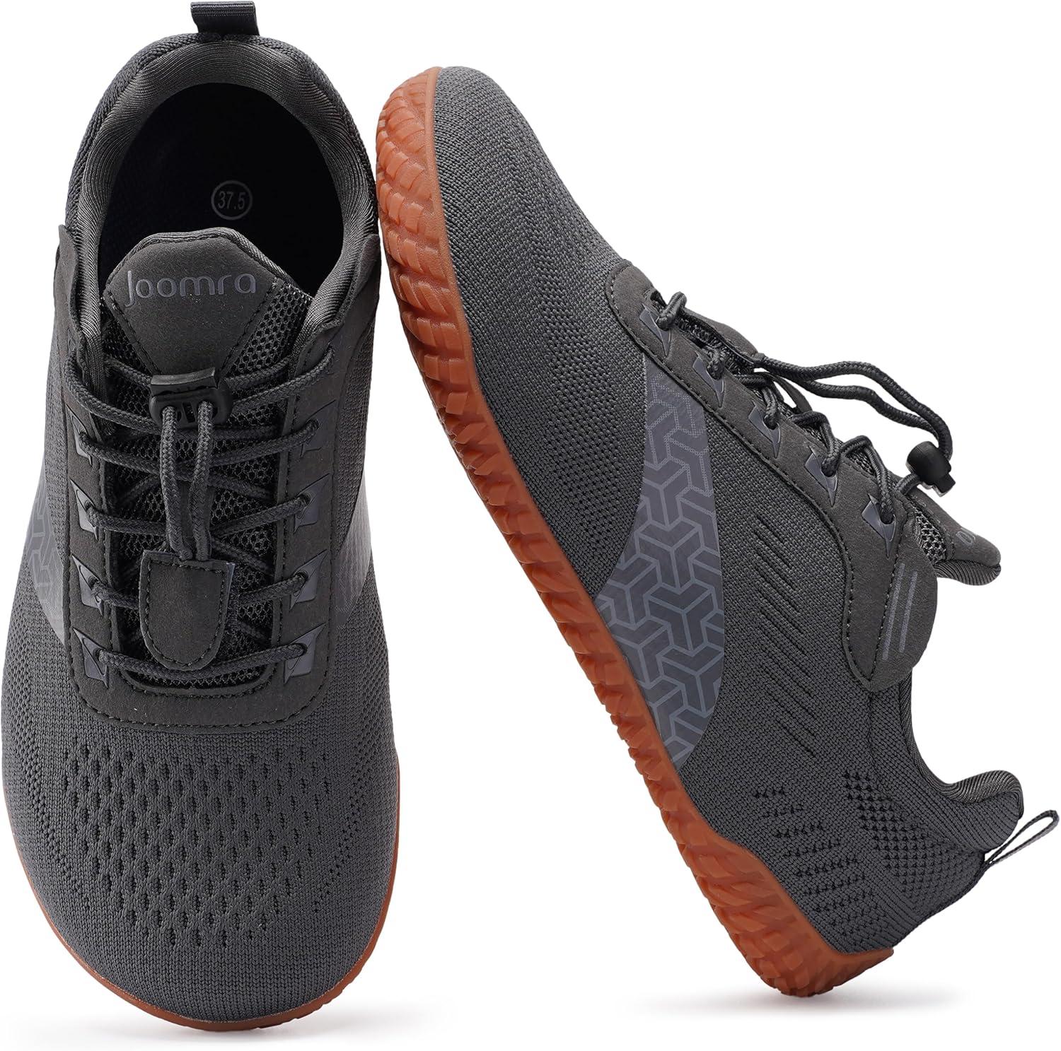 image:imageJoomra Womens Wide Toe Box Barefoot Trail Running Shoes Zero Drop Minimalist Sneakers Durable Grippy Rubber OutsoleW705 Dark Grey